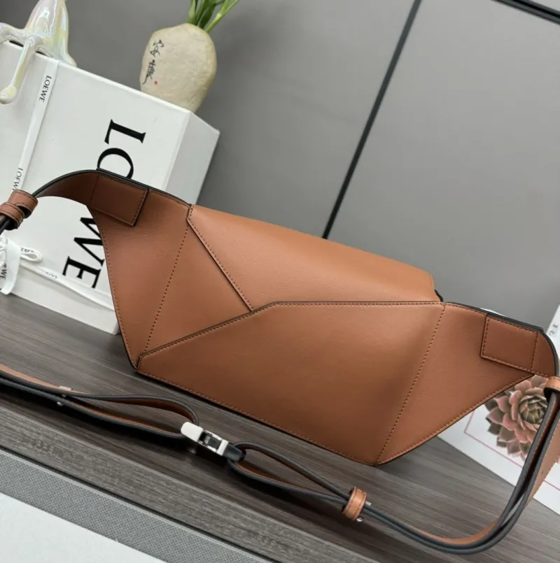Loewe Brown Leather Waist Chest Pack - Image 3