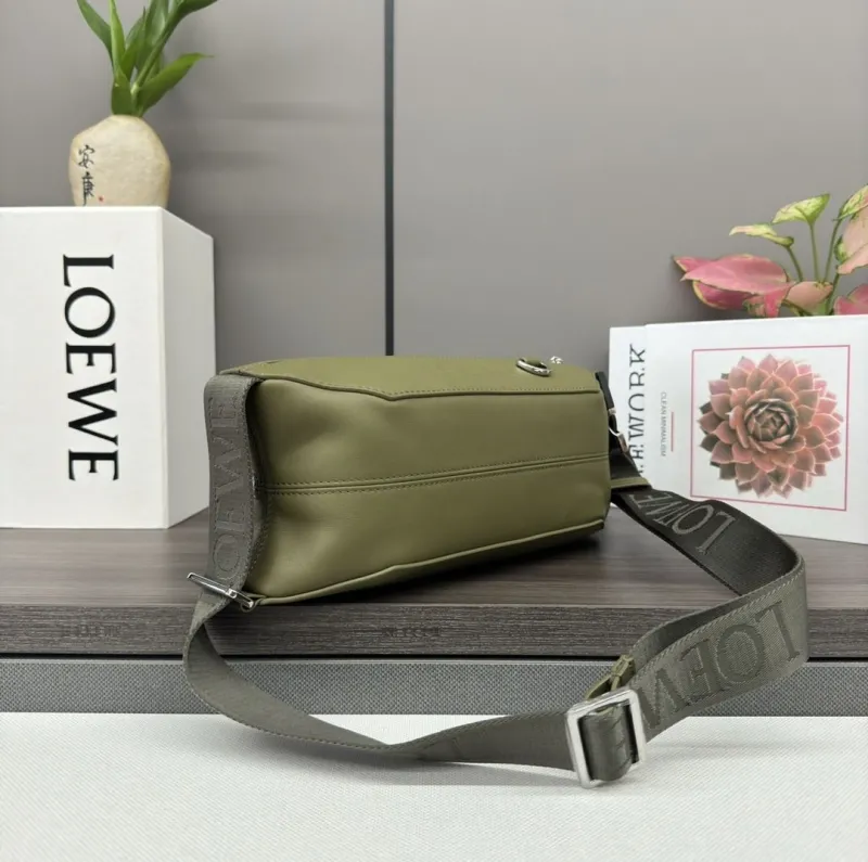 LOEWE Olive Green Leather Waist Bag - Image 5