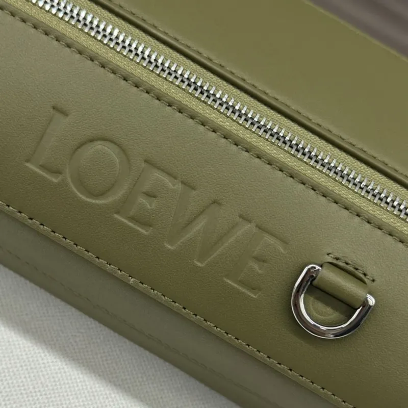 LOEWE Olive Green Leather Waist Bag - Image 8