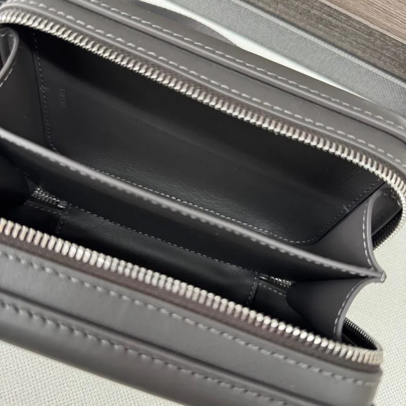LOEWE Gray Leather Crossbody Chest Bag - Image 8