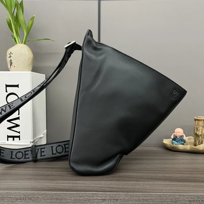 LOEWE Black Leather Chest Sling Bag - Image 5