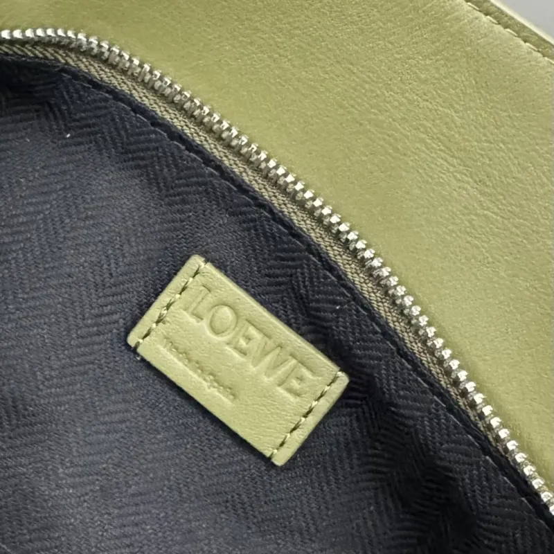 Loewe Olive Green Leather Waist Chest Pack - Image 9
