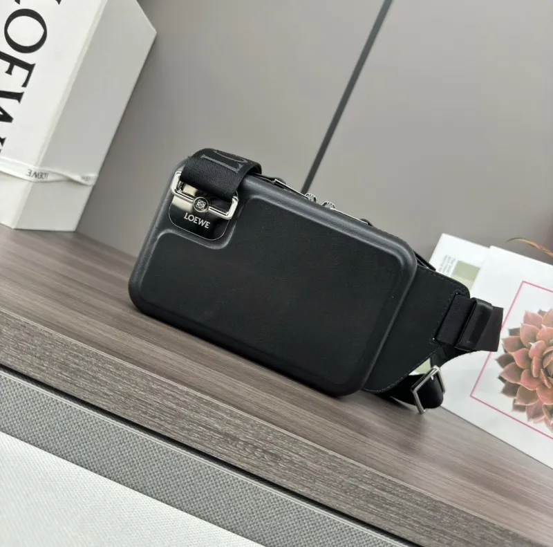 LOEWE Black Chest Sling Bag - Image 3