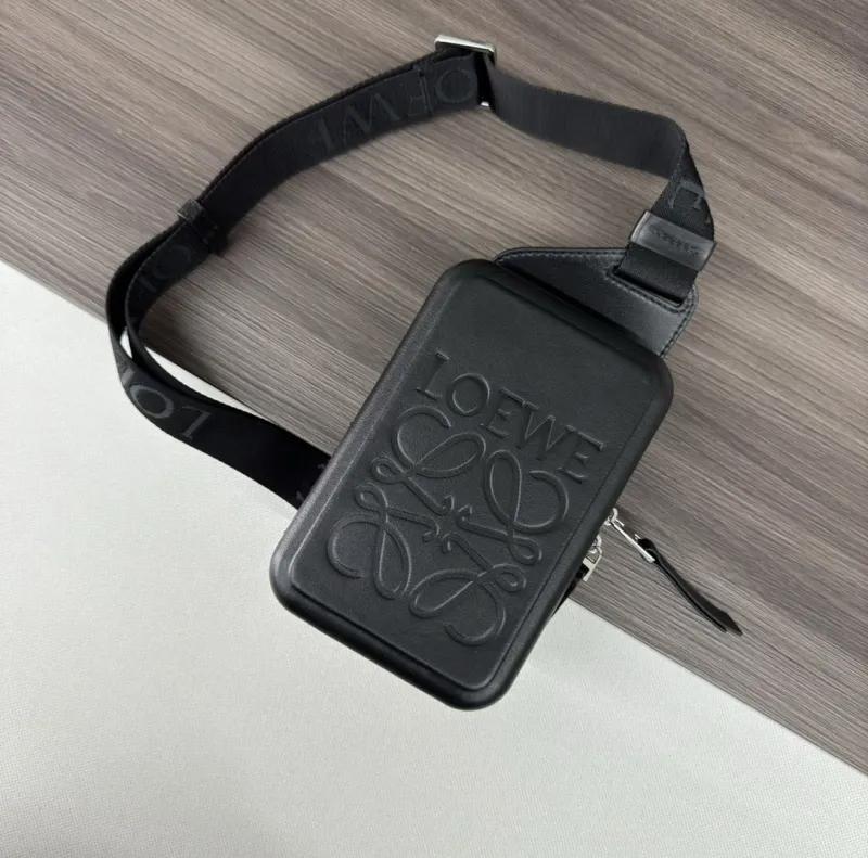 LOEWE Black Chest Sling Bag - Image 5