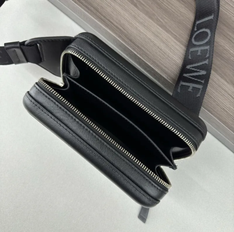 LOEWE Black Chest Sling Bag - Image 8