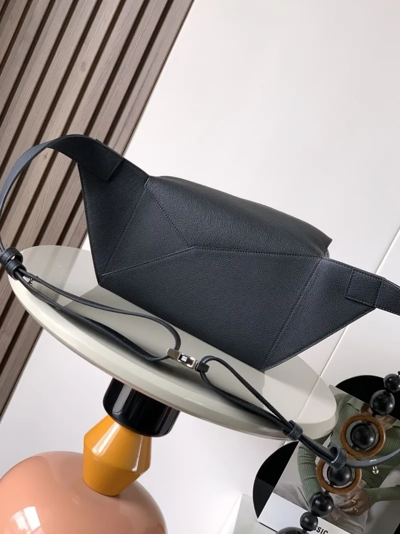 Loewe Black Leather Waist Chest Pack - Image 4