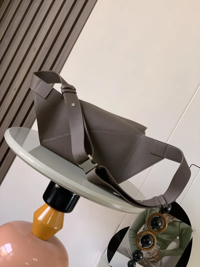 Loewe Gray Leather Waist Chest Bag - Image 4