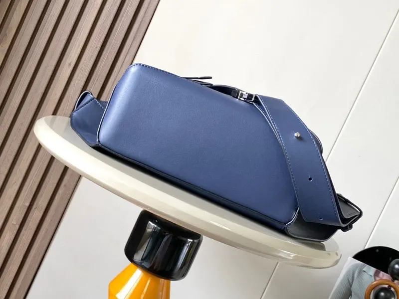 Loewe Blue Leather Waist Chest Bag - Image 3