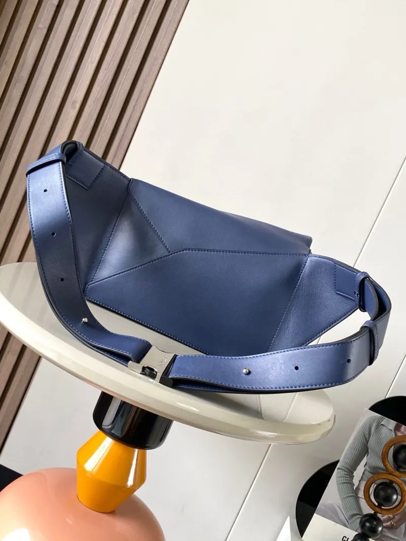 Loewe Blue Leather Waist Chest Bag - Image 4