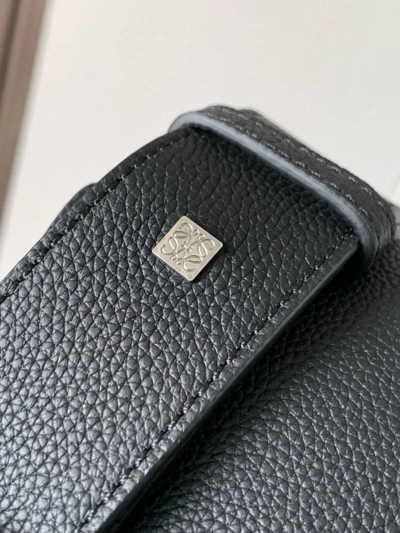 Loewe Black Leather Waist Chest Bag - Image 7