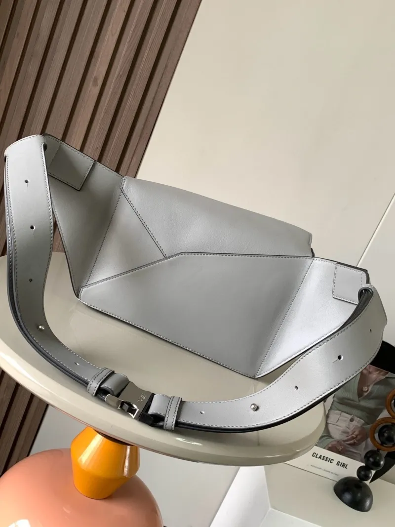 Loewe Gray Leather Waist Chest Pack - Image 4