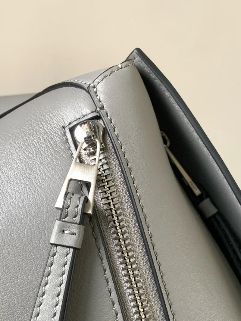 Loewe Gray Leather Waist Chest Pack - Image 6