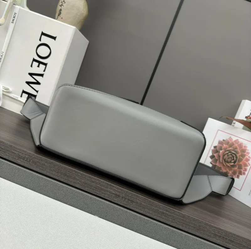 Loewe Gray Leather Sling Waist Chest Bag - Image 4