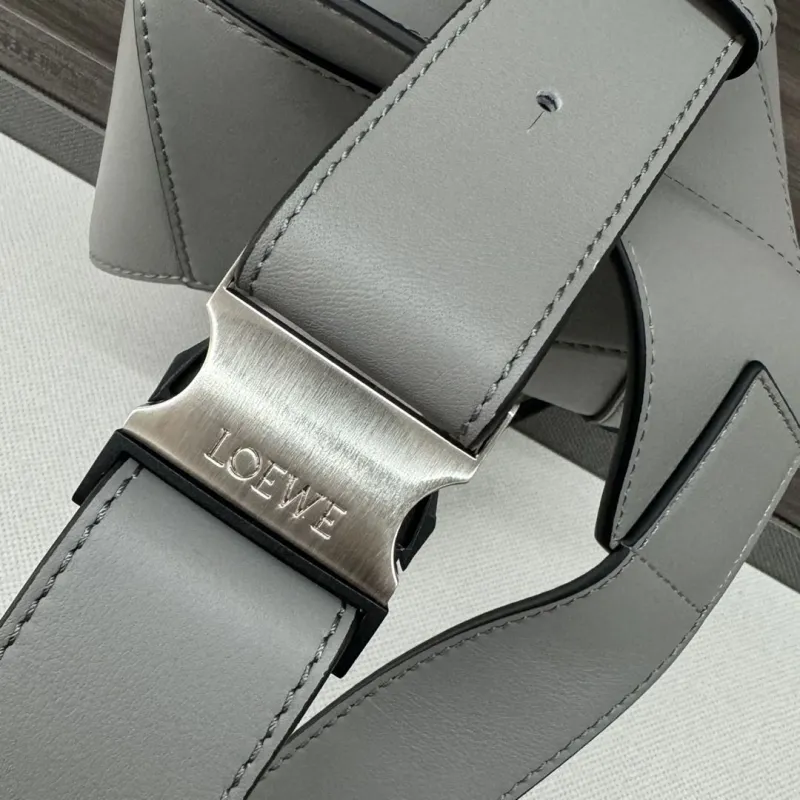 Loewe Gray Leather Sling Waist Chest Bag - Image 6