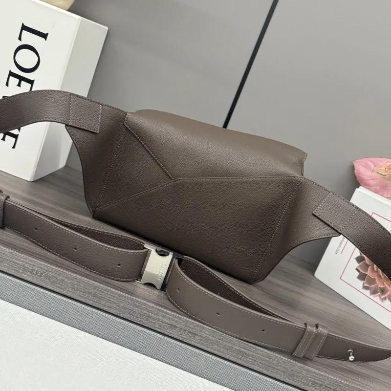 Loewe Brown Leather Waist Chest Pack - Image 3