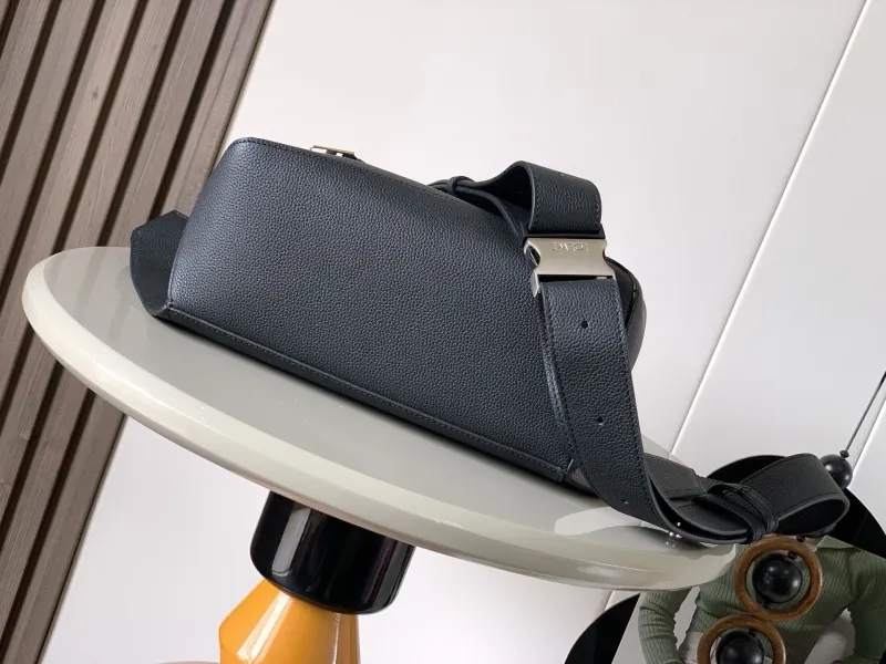 Loewe Black Leather Waist Chest Pack - Image 3
