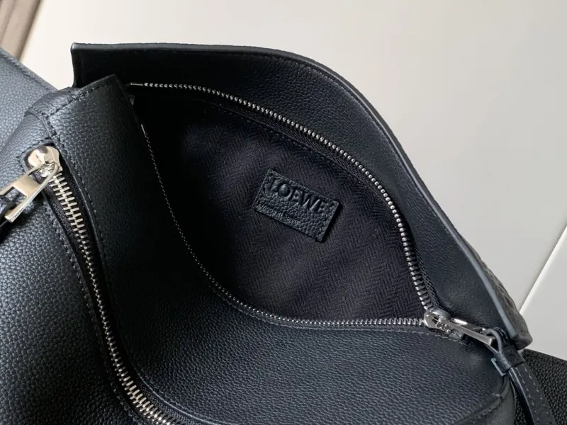 Loewe Black Leather Waist Chest Pack - Image 8