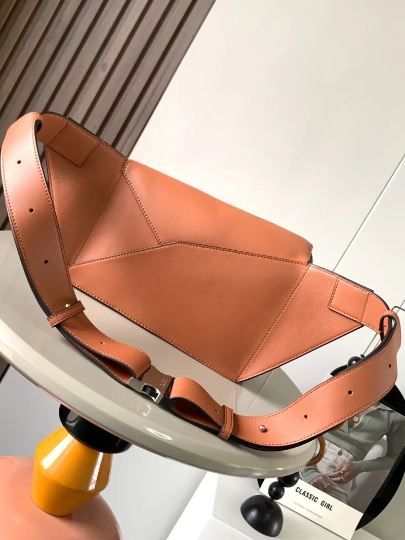 Loewe Brown Leather Waist Chest Pack - Image 4