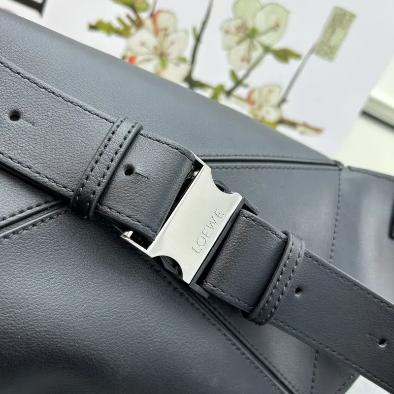 Loewe Black Leather Waist Chest Bag 052344 - Image 6