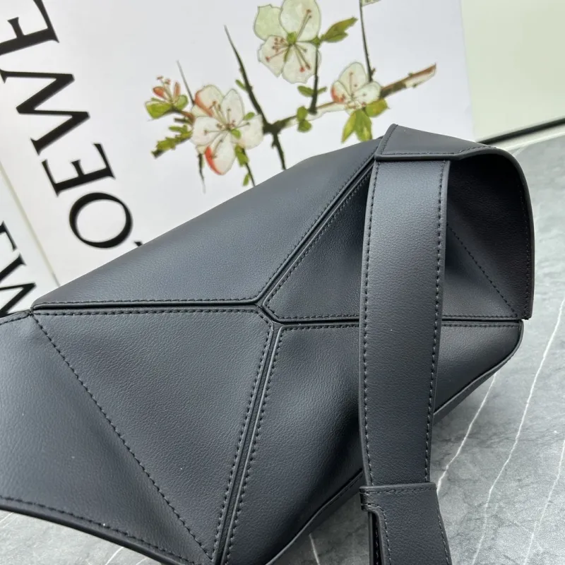 Loewe Black Leather Waist Chest Bag 052344 - Image 7