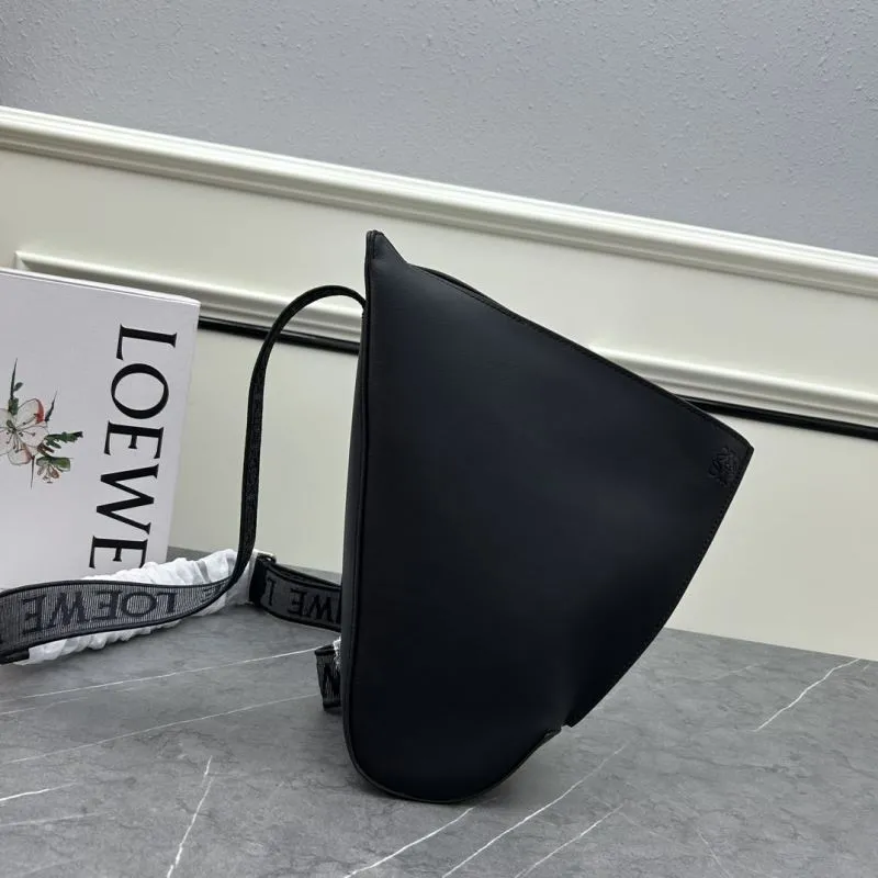 LOEWE Black Leather Sling Bag S327 - Image 5