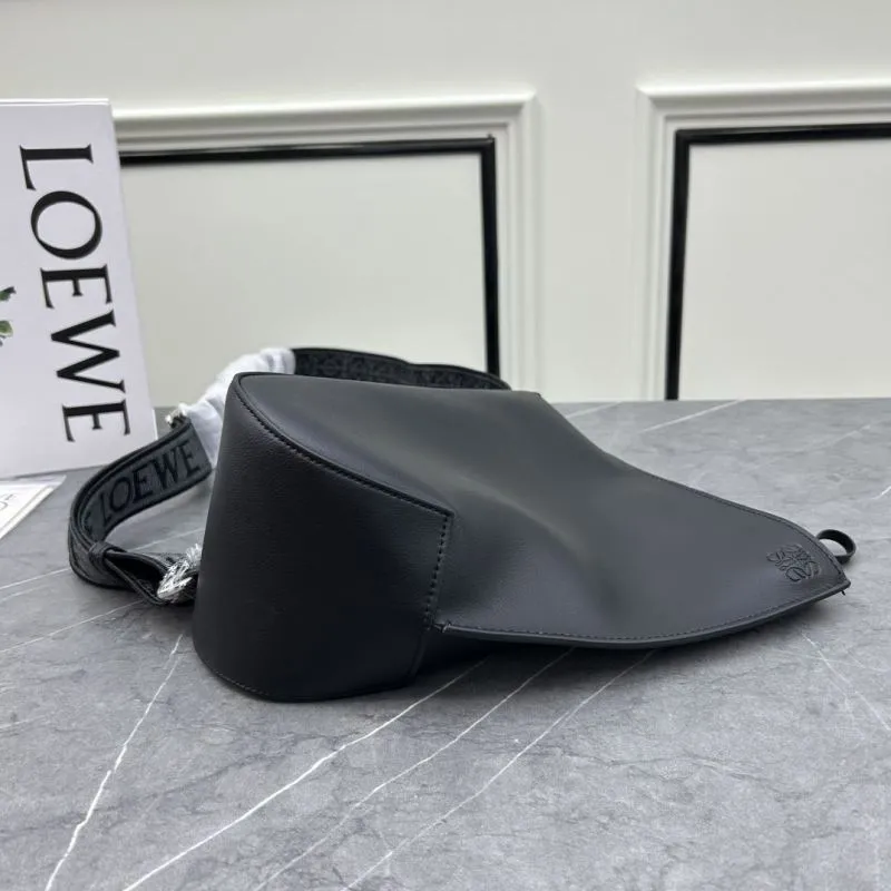 LOEWE Black Leather Sling Bag S327 - Image 7