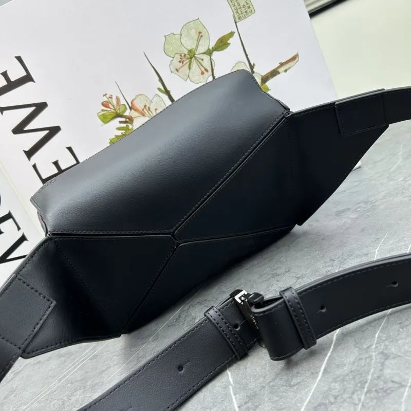 Loewe Black Leather Waist Chest Bag 052344 - Image 3