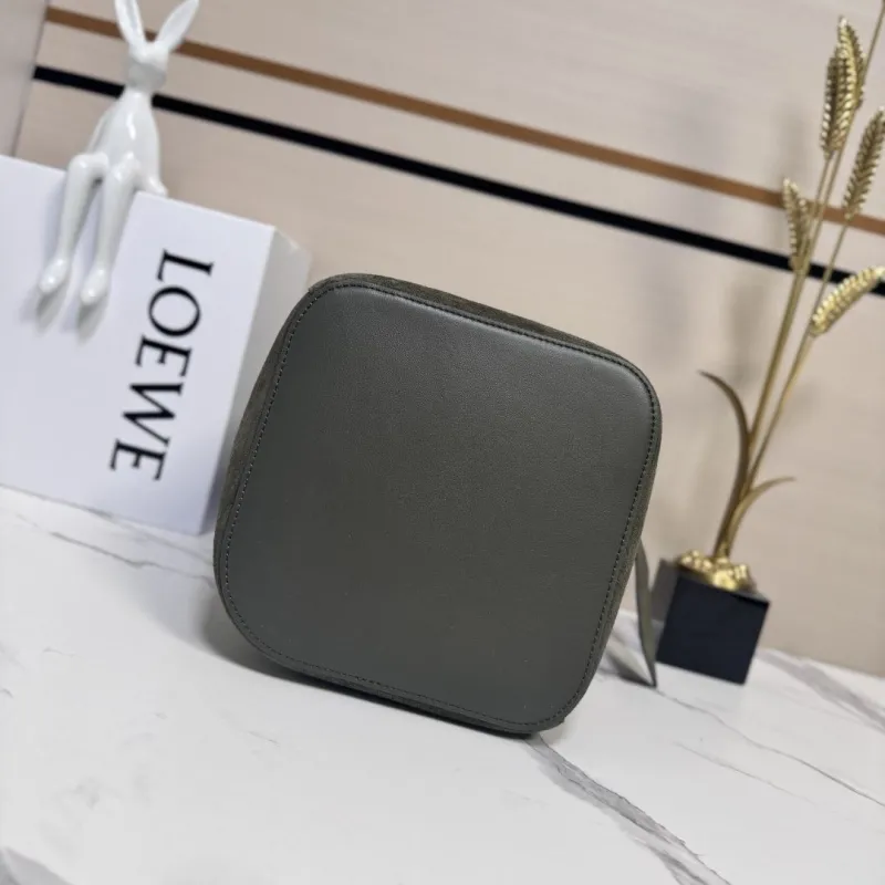 Loewe Olive Suede Bucket Bag - Image 4