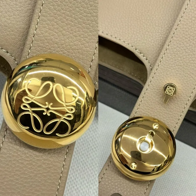 Loewe Beige Leather Crossbody Bucket Bag - Image 5