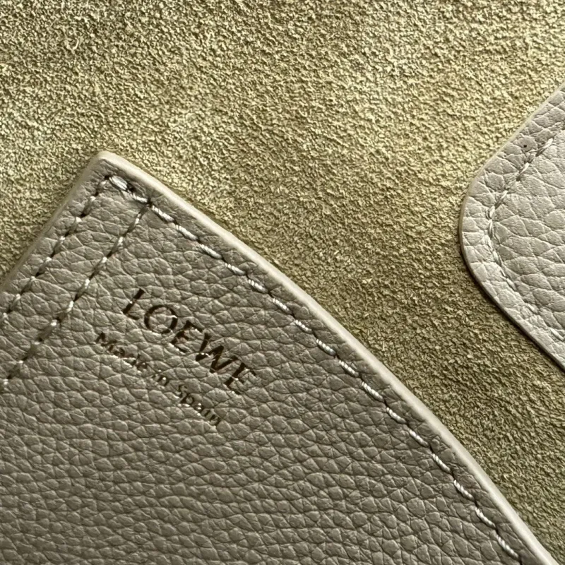 Loewe Beige Leather Crossbody Bucket Bag - Image 9