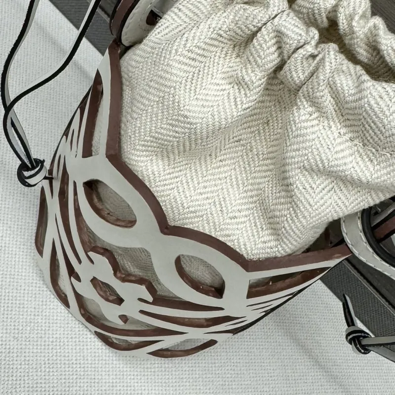 LOEWE White Mini Bucket Crossbody Bag - Image 6