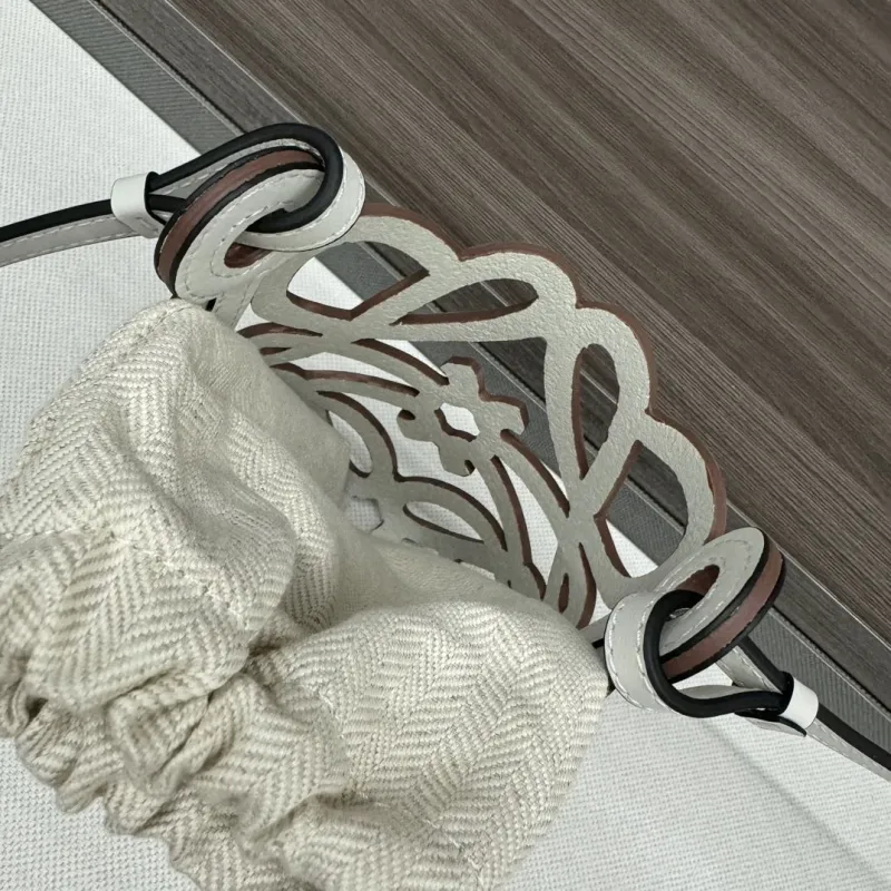 LOEWE White Mini Bucket Crossbody Bag - Image 9