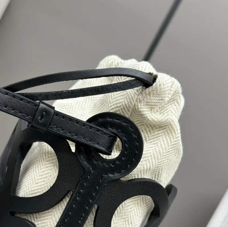 Loewe Mini Black White Bucket Crossbody Bag - Image 5