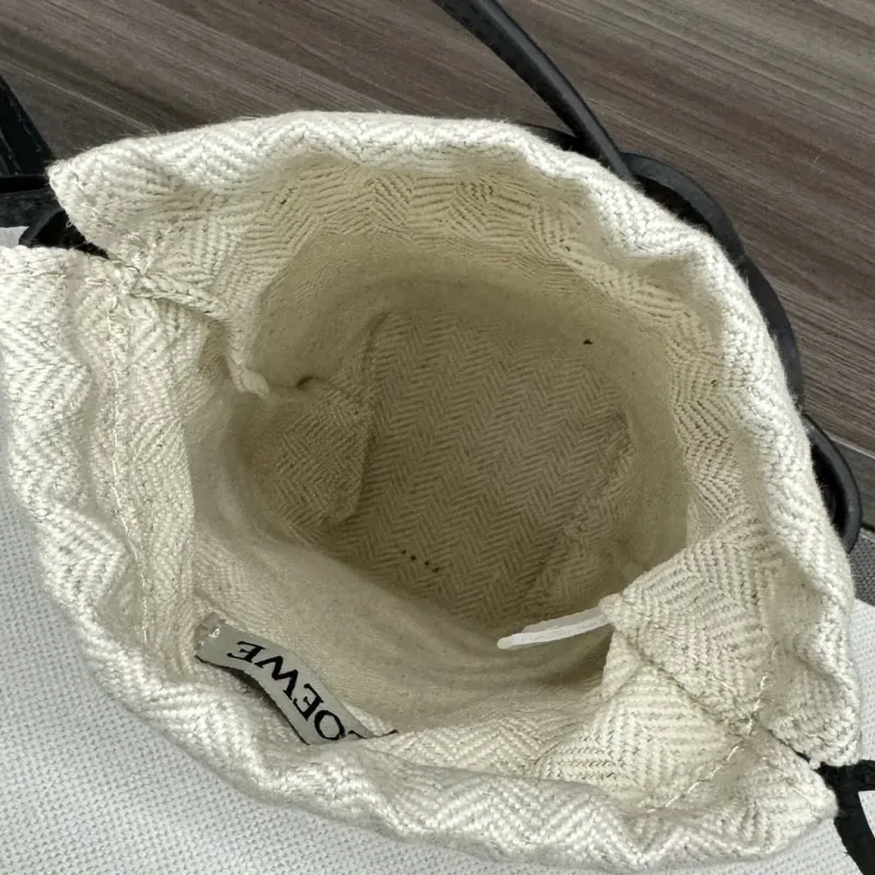 Loewe Mini Black White Bucket Crossbody Bag - Image 8