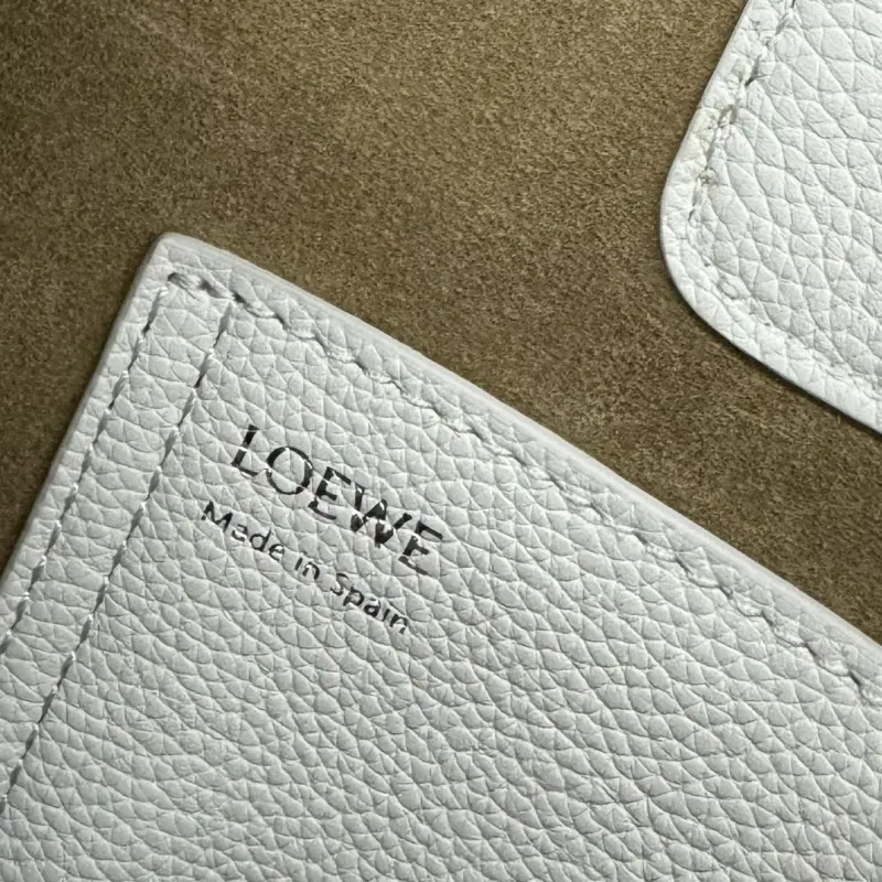 Loewe White Leather Crossbody Bucket Bag - Image 9