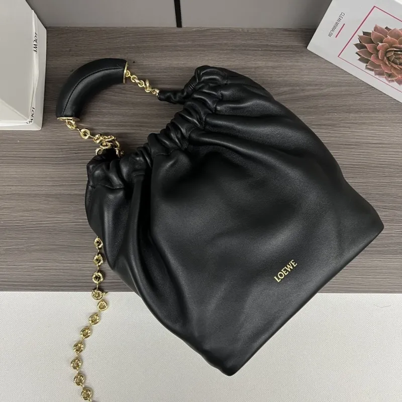 LOEWE Black Leather Bucket Bag - Image 4