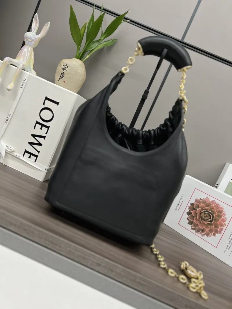 LOEWE Black Leather Bucket Bag - Image 6