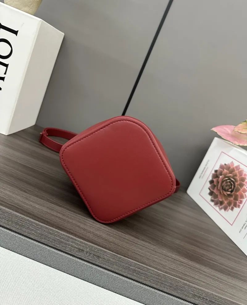 Loewe Red Leather Bucket Bag - Image 4