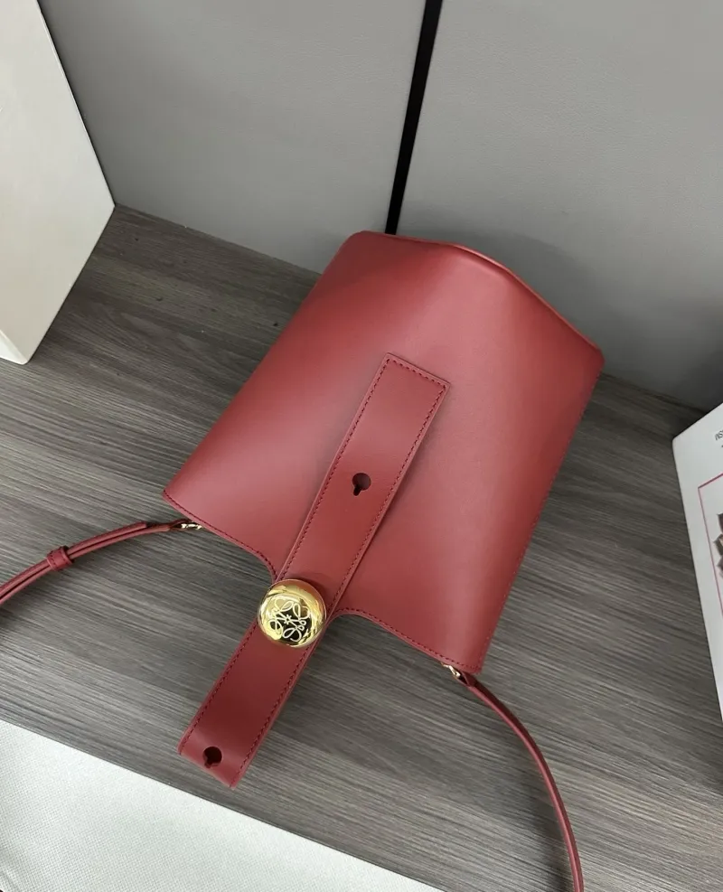 Loewe Red Leather Bucket Bag - Image 5