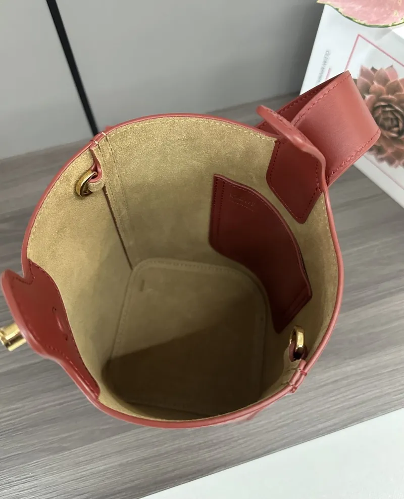 Loewe Red Leather Bucket Bag - Image 8