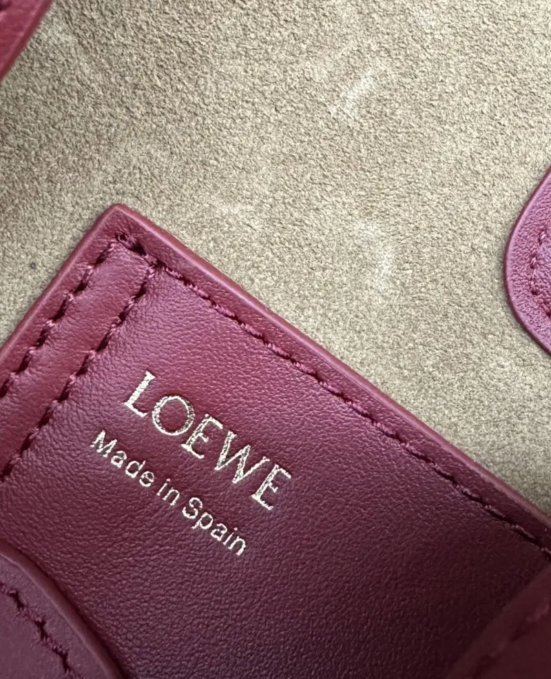 Loewe Red Leather Bucket Bag - Image 9