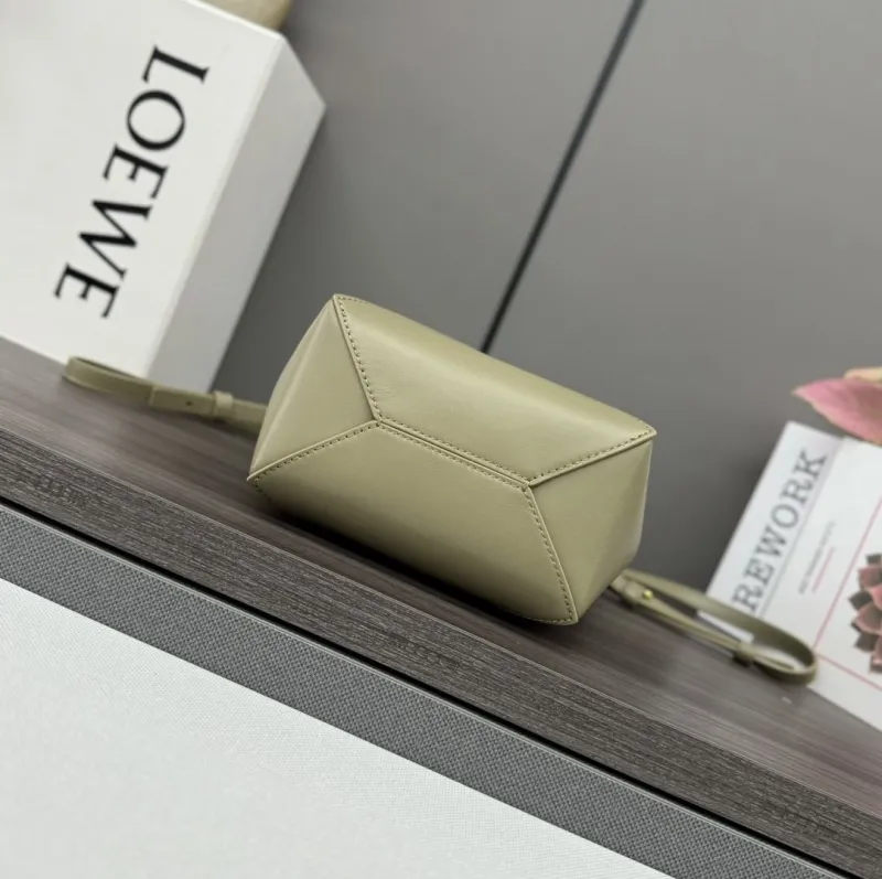 LOEWE Olive Green Bucket Crossbody Bag - Image 4