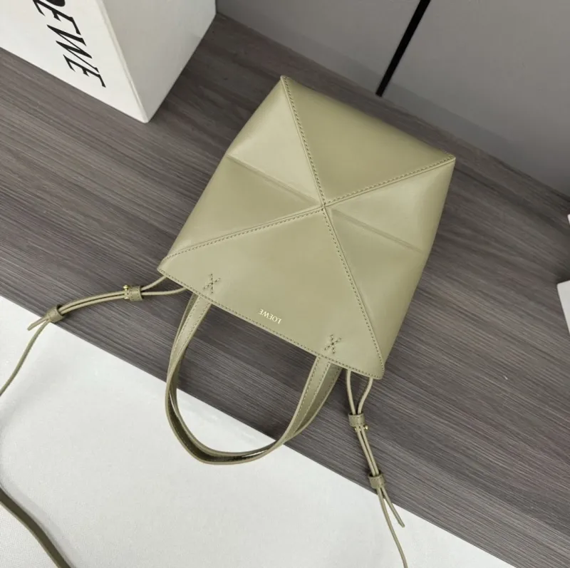 LOEWE Olive Green Bucket Crossbody Bag - Image 6