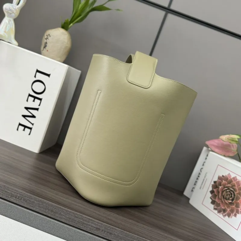 LOEWE Light Green Leather Bucket Bag - Image 3