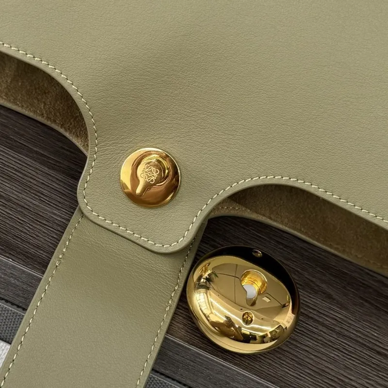 LOEWE Light Green Leather Bucket Bag - Image 7