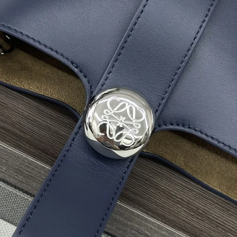 LOEWE Navy Blue Bucket Crossbody Bag - Image 5