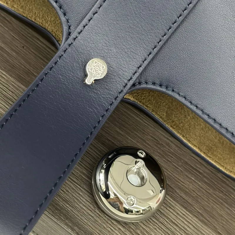 LOEWE Navy Blue Bucket Crossbody Bag - Image 6