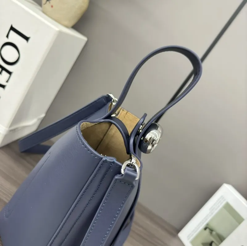 LOEWE Navy Blue Bucket Crossbody Bag - Image 7