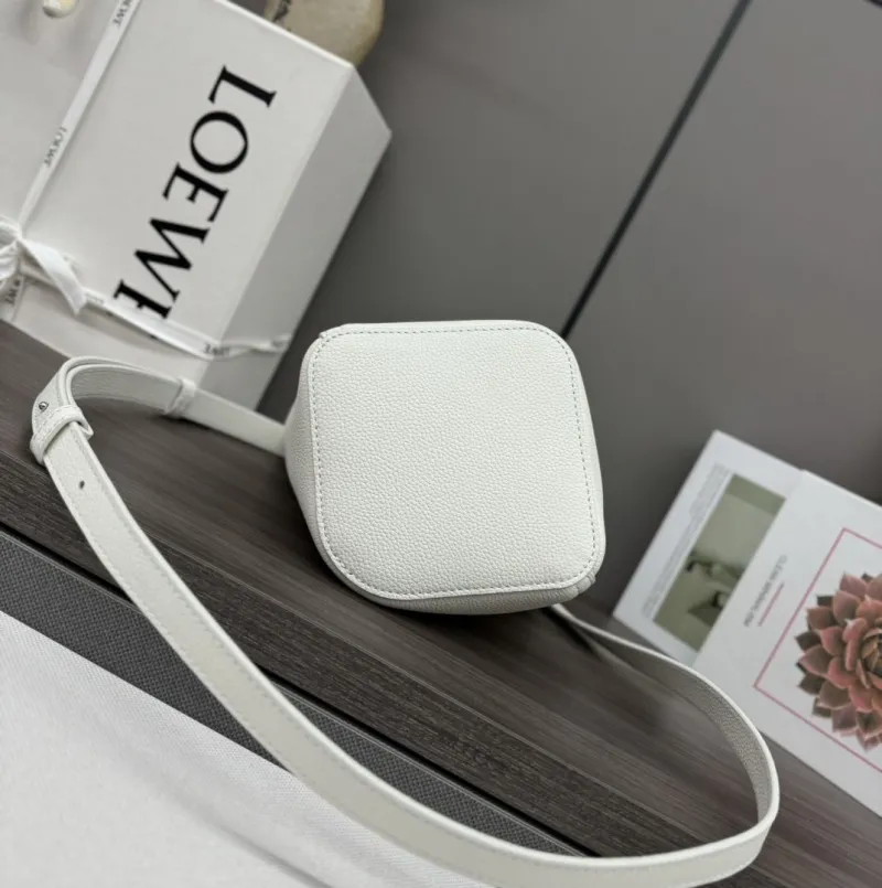 Loewe White Leather Bucket Crossbody Bag SKU 68 - Image 4