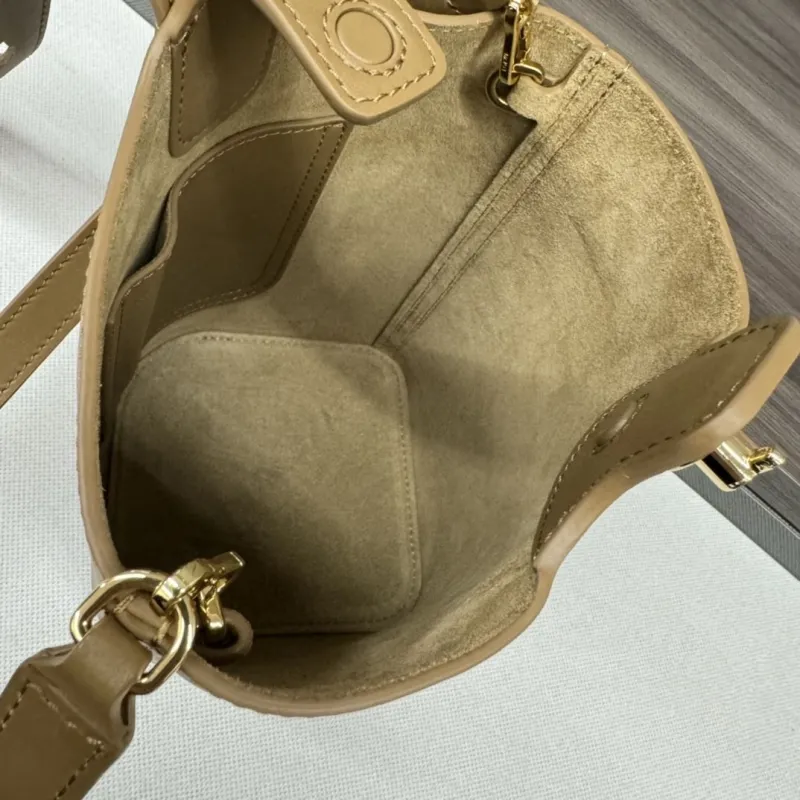 Loewe Beige Leather Bucket Crossbody Bag - Image 8